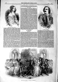 Original Old Antique Print 1847 Drury Lane Theatre Bride Lammermoor Edgard 19th
