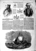 Old Antique Print 1847 Ship Cod Fishing Doggerbank Liston Purtaub Sattara 19th