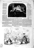 Original Old Antique Print 1847 Christmas Snap-Dragon Children'S Party Dancing