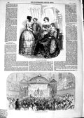 Original Old Antique Print 1847 Paris Fashion Scene Westminster Play Epilogue