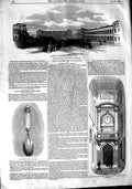 Original Old Antique Print 1848 Royal Marine Barracks Woolwich Lord Bacon Spoon