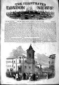 Original Old Antique Print 1848 View Street Palermo Buildings Architecture 19th