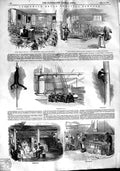 Original Old Antique Print 1848 Greenwich Royal Hospital School Sailmakers 19th