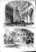 Original Old Antique Print 1848 Funeral Oration O'Connell Notre Dame Buckingham