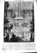 Original Old Antique Print 1848 Grand Ball Jardin D'Hiver Paris France 19th