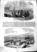 Original Old Antique Print 1848 Louis Philippe Newhaven Harbour Ships Duncan