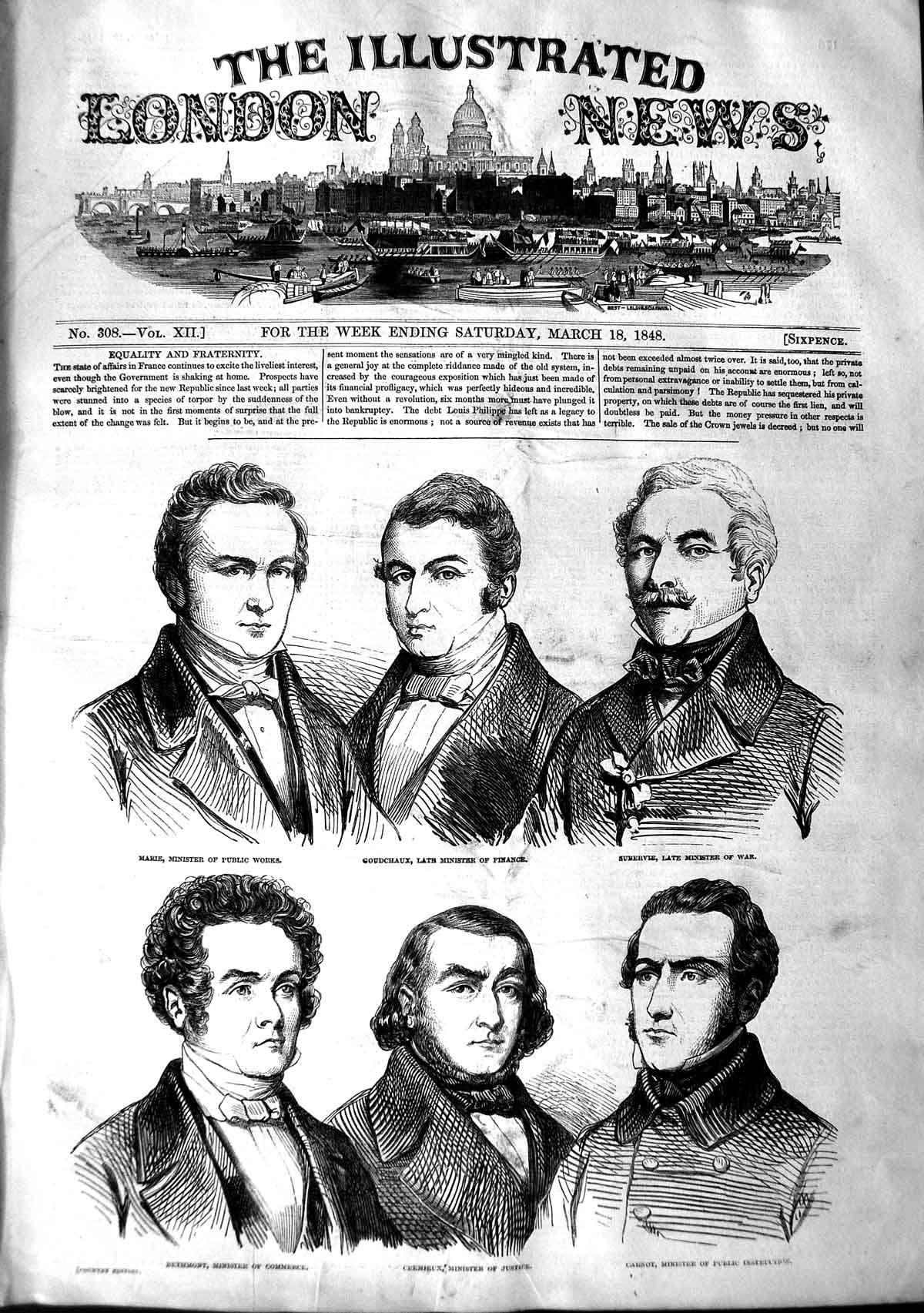 Original Old Antique Print 1848 Marie Works Bethmont Commerce Cremieux France