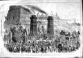 Original Old Antique Print 1848 Funeral Procession Victims Revolution France