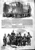 Old Antique Print 1848 Bank France Vrilliere Paris National Guard Horse 19th