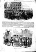 Old Antique Print 1848 National Guard Place Chatelet Trade Paris France 19th