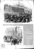 Original Old Antique Print 1848 Revolution Prussia Royal Palace Berlin Victorian