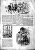 Original Old Antique Print 1848 Patrol Streets Paris Belgian Siers La Presse