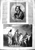 Original Old Antique Print 1848 British Institution Art Zuleika Joseph Pharaoh