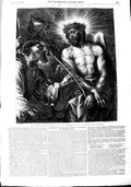 Old Antique Print 1848 Scene Jesus Christ Crowned Thorns Religion Vandyke 19th