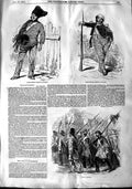 Original Old Antique Print 1848 Garde Mobile Siers War Gavarni 19th