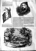 Original Old Antique Print 1848 Abd-El-Kader Pau Castle French Republic 19th