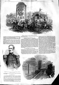 Original Old Antique Print 1848 Barbes Prisoners Vincennes Castle D'H Victorian