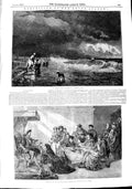 Old Antique Print 1848 Catherine Arragon Henry Viii Stormy Sea Fine Art 19th
