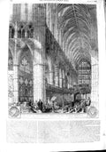 Old Antique Print 1848 Choir Westminster Abbey Architecture Screen Stall 19th