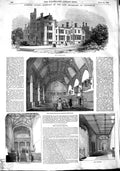 Old Antique Print 1848 Lambeth Palace Archbishop Canterbury Westminster 19th
