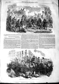 Original Old Antique Print 1848 General Cavaignac Lamartine Napoleon Port Denis