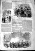 Old Antique Print 1848 Cannonade St. Lazare War Young Garde Mobile Army 19th