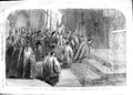 Original Old Antique Print 1848 Consecration New Roman Catholic Church Lambeth