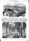 Old Antique Print 1848 Royal Agricultural Meeting York Cattle Guildhall 19th