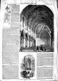 Original Old Antique Print 1848 Church John Jerusalem Hackney Holyrood Victorian