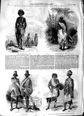Original Old Antique Print 1848 Hill Coolies Mooto Sami D 19th Century