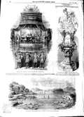 Original Old Antique Print 1848 Queen State-Box Italian Opera Lincoln Australia