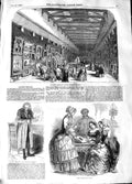 Original Old Antique Print 1848 Exhibition Gallery Knightsbridge Wigan Jacques
