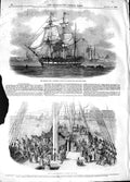Original Old Antique Print 1848 Emigrant Ship Artemisia Moreton Bay Au Victorian