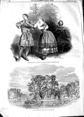 Old Antique Print 1848 Jenny Lind Alice Majesty Theatre Palladian Bridge 19th