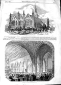 Original Old Antique Print 1848 Restoration St. Nicholas Church Great Yarmouth
