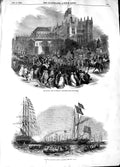Original Old Antique Print 1848 Queen Prorogue Parliament Woolwich Ships War