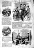 Original Old Antique Print 1848 Paris Fashion Gretna-Green Lamberton Toll-Bar