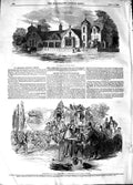 Original Old Antique Print 1848 Michael'S Schools Pimlico Greenwich Cricket 19th