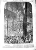 Original Old Antique Print 1848 Norwich Musical Festival Saint Andrew'S Hall