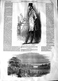 Original Old Antique Print 1848 Lord George Bentinck Welbeck Estate Trees 19th