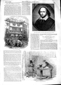 Old Antique Print 1848 Crown Inn Oxford Chandos Portrait Shakespere Stowe 19th