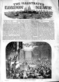 Original Old Antique Print 1848 Sitting German National Assembly Men Meeting