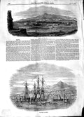Original Old Antique Print 1848 View Messina Faro War Ships Mo 19th