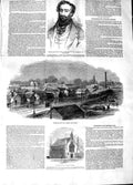 Original Old Antique Print 1848 Major Edwards Peterborough Floods Marlborough
