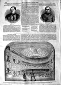 Original Old Antique Print 1848 Adelphi Theatre General Lewis Cass Zachary 19th