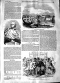 Original Old Antique Print 1848 Limerick Castle Charles Napier Post-Office 19th