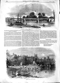 Original Old Antique Print 1848 Richmond Windsor Castle Staines Railway Thames