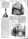 Original Old Antique Print 1848 Pancras Church Decanter Progress Bill Prison