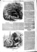 Original Old Antique Print 1848 New Forest Stony Cross Rufus Stone Brokenhurst