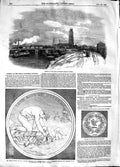 Old Antique Print 1848 Great Northern Railway Boston Wyon Medal Liverpool 19th